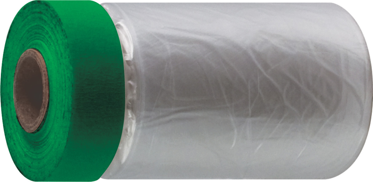 Укрывная пленка с пвх-лентой, статически заряжена 7мкр, 55смх25м (30-7122) 