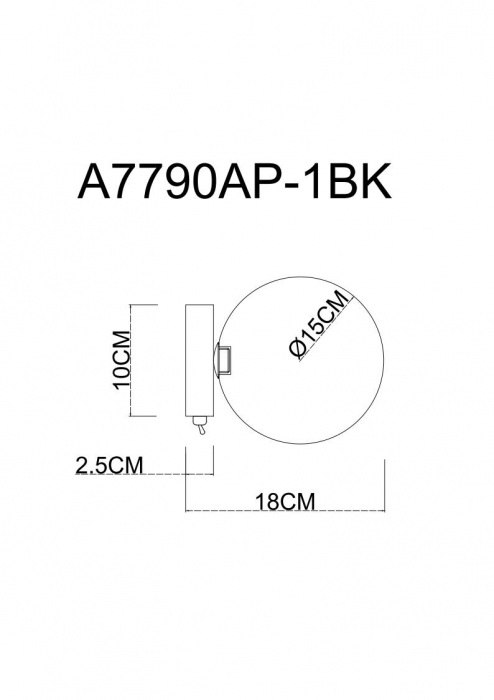 Бра Vincent A7790AP-1BK