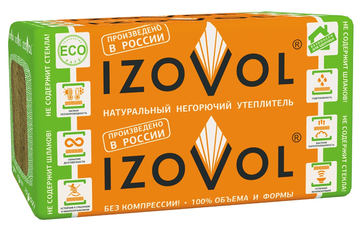 Минеральная плита Izovol Ст-50 (1200х600х50) (5,76м2/0,288м3/8шт)