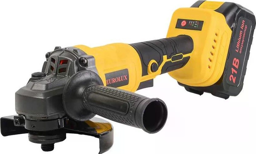 Шлифмашина угловая аккумуляторная EUROLUX АУШМ-21Li/125 (2 акб и зу) в кейсе