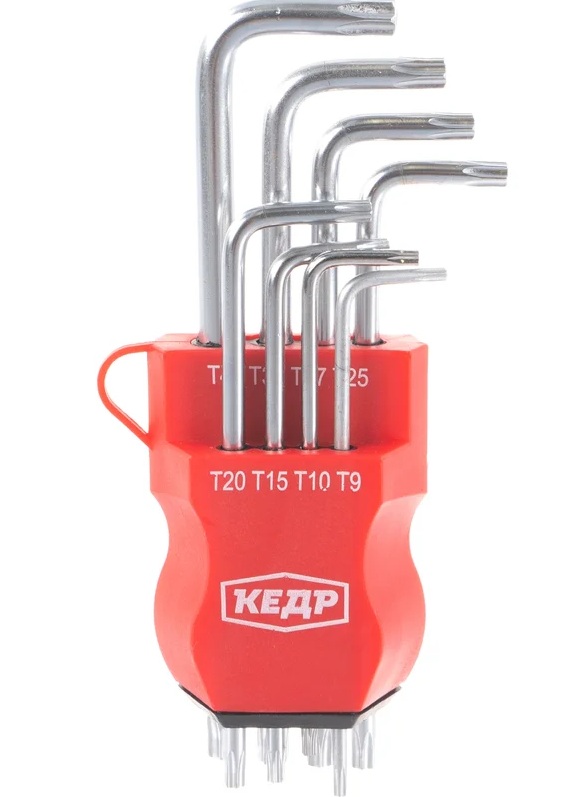Набор шестигранных ключей Torx КЕДР 037-2322 (8шт/Т9-Т40) 25045