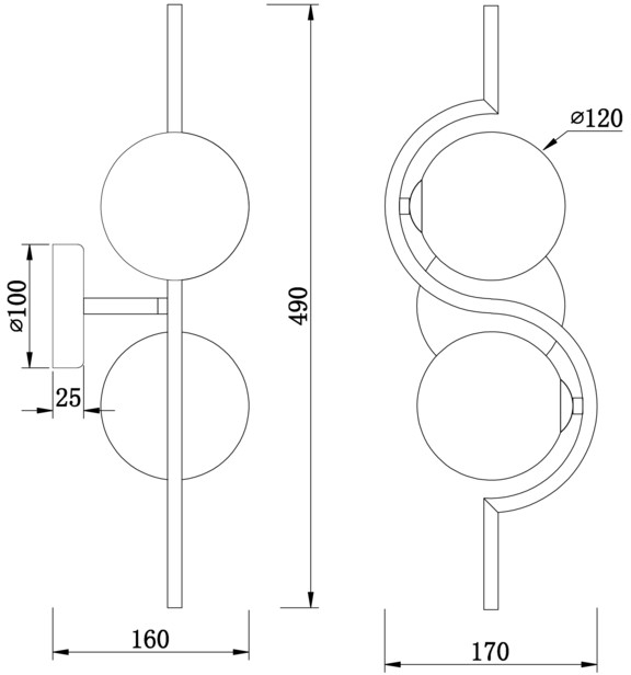 Бра Harmonie FR5124WL-02BS