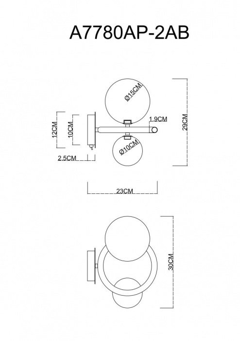 Бра Albus A7780AP-2AB