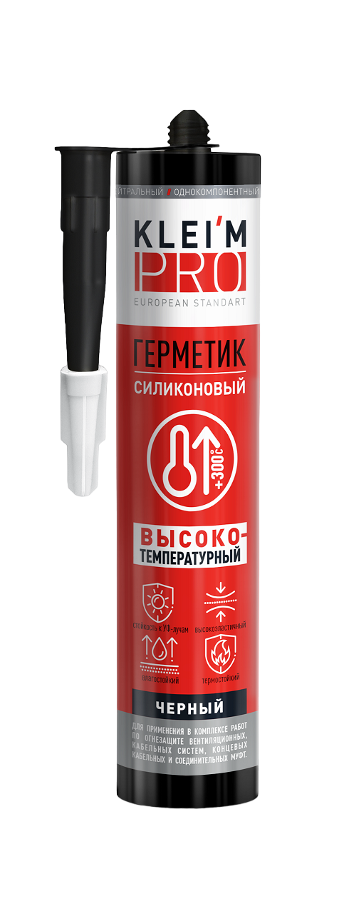 Герметик силикатный для печей и каминов Kleim Pro 280мл черный 3104