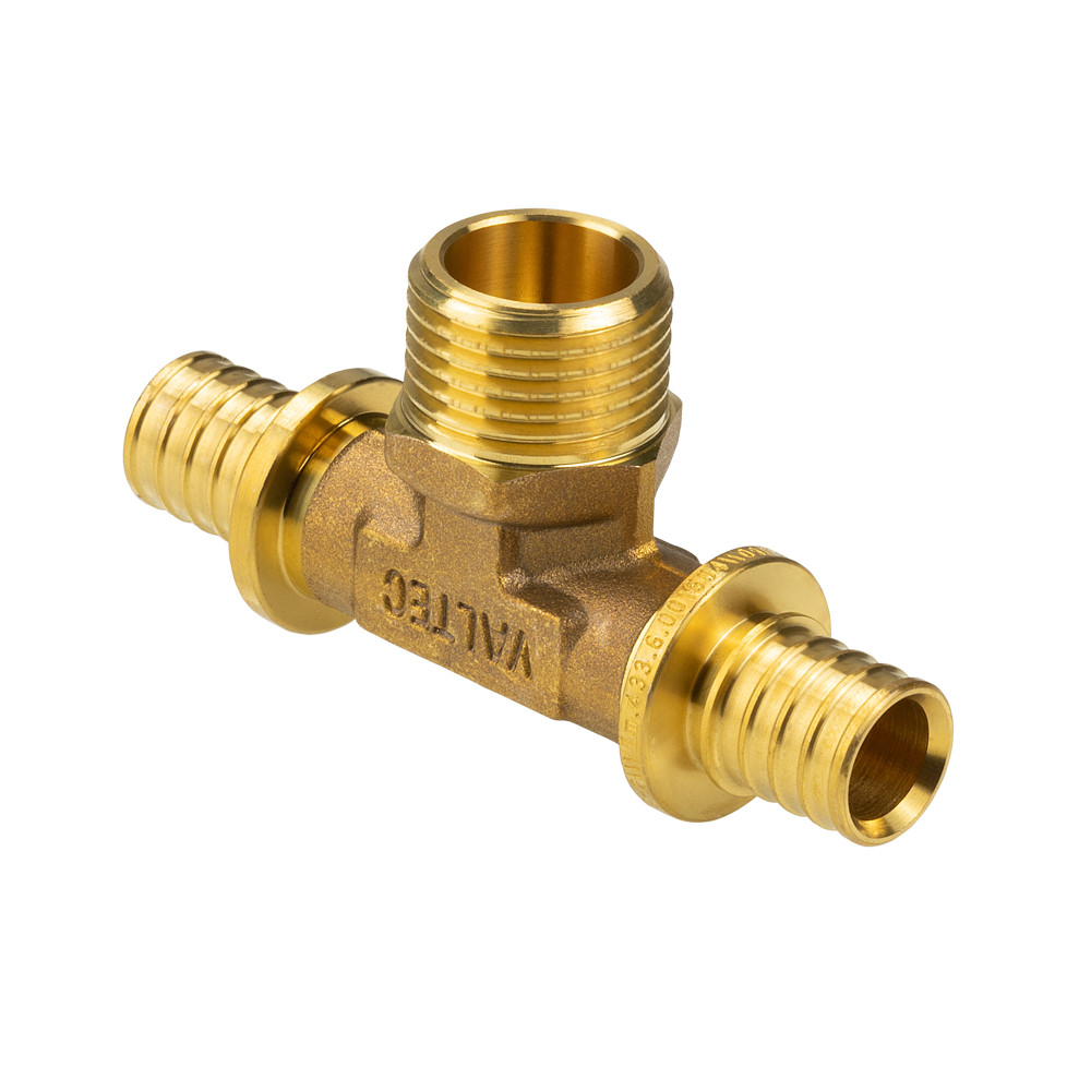 Тройник надвижной с переходом на нар.резьбу Valtec