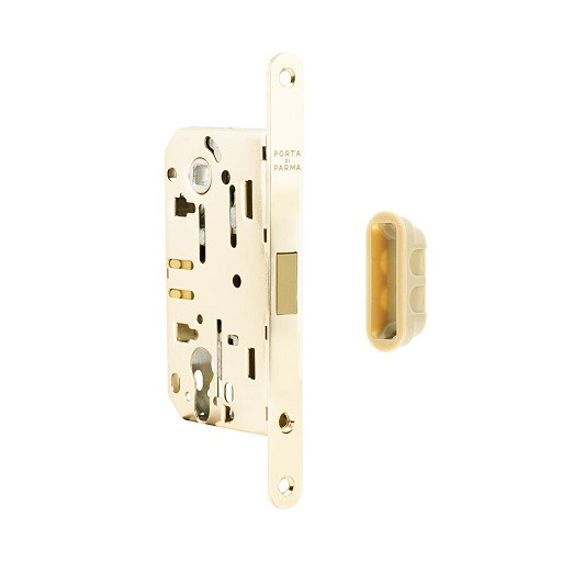 Замок врезной магнитный под цилиндр Porta Di Parma Polaris M-02CYL-06 Полированное золото