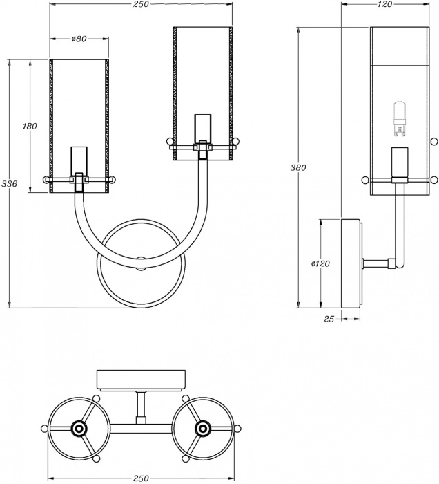 Бра Arco MOD223WL-02BS1