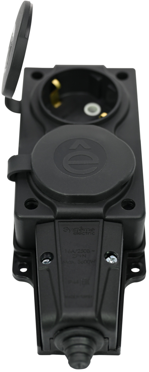 Колодка двойная 2К+З Systeme Electric MultiSet MST4102BK (16А) черная 5293101