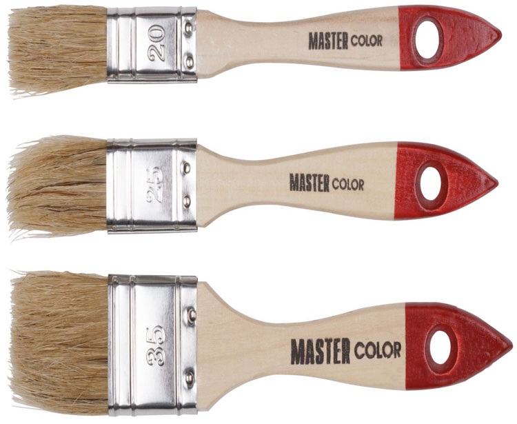 Набор флейцевых кистей с натуральной щетиной Master Color 30-0502 (20, 25, 35мм/3шт)