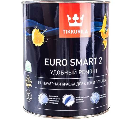 Краска интерьерная Euro Smart-2 0,9л Тиккурила