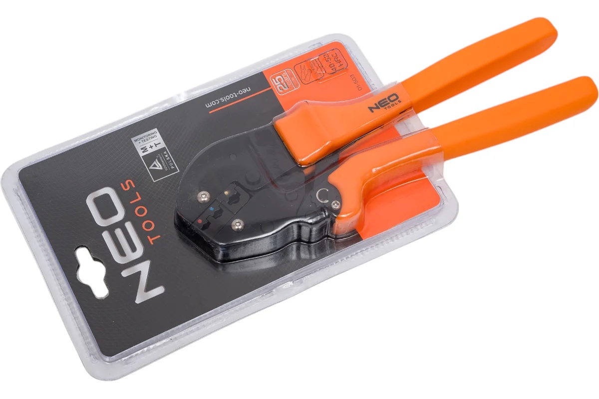 Пресс-клещи для кабельных наконечников NEO Tools AWG 22-10 (50мм) 01-505