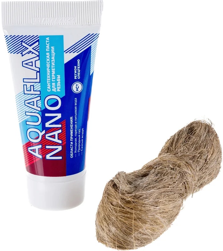 Паста сантехническая с льном Aquaflax nano (30гр тюбик + 15гр лен)