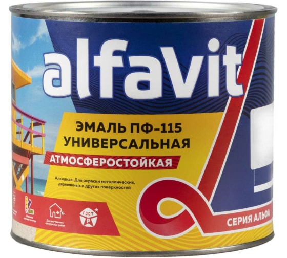 Эмаль Alfavit ПФ-115 голубая 1,9кг (1/6) Серия Альфа