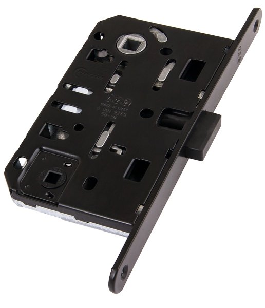 Замок врезной AGB MEDIANA POLARIS B06102.50.93 WC черный. тех уп без отв пл 