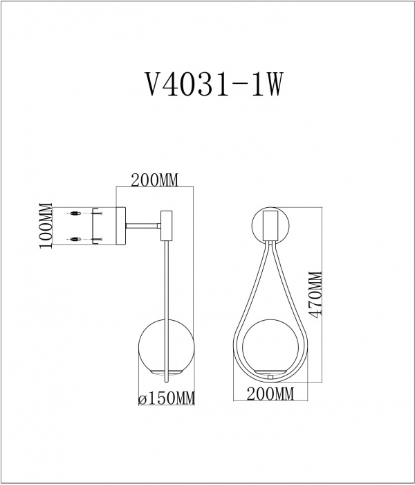 Бра Bestia V4031-1W