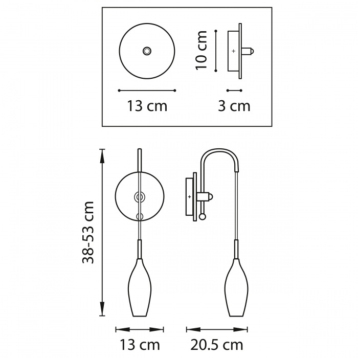 Бра PENTOLA 1х25W G9 803527 СЕРЕБРО/ДЫМЧАТЫЙ
