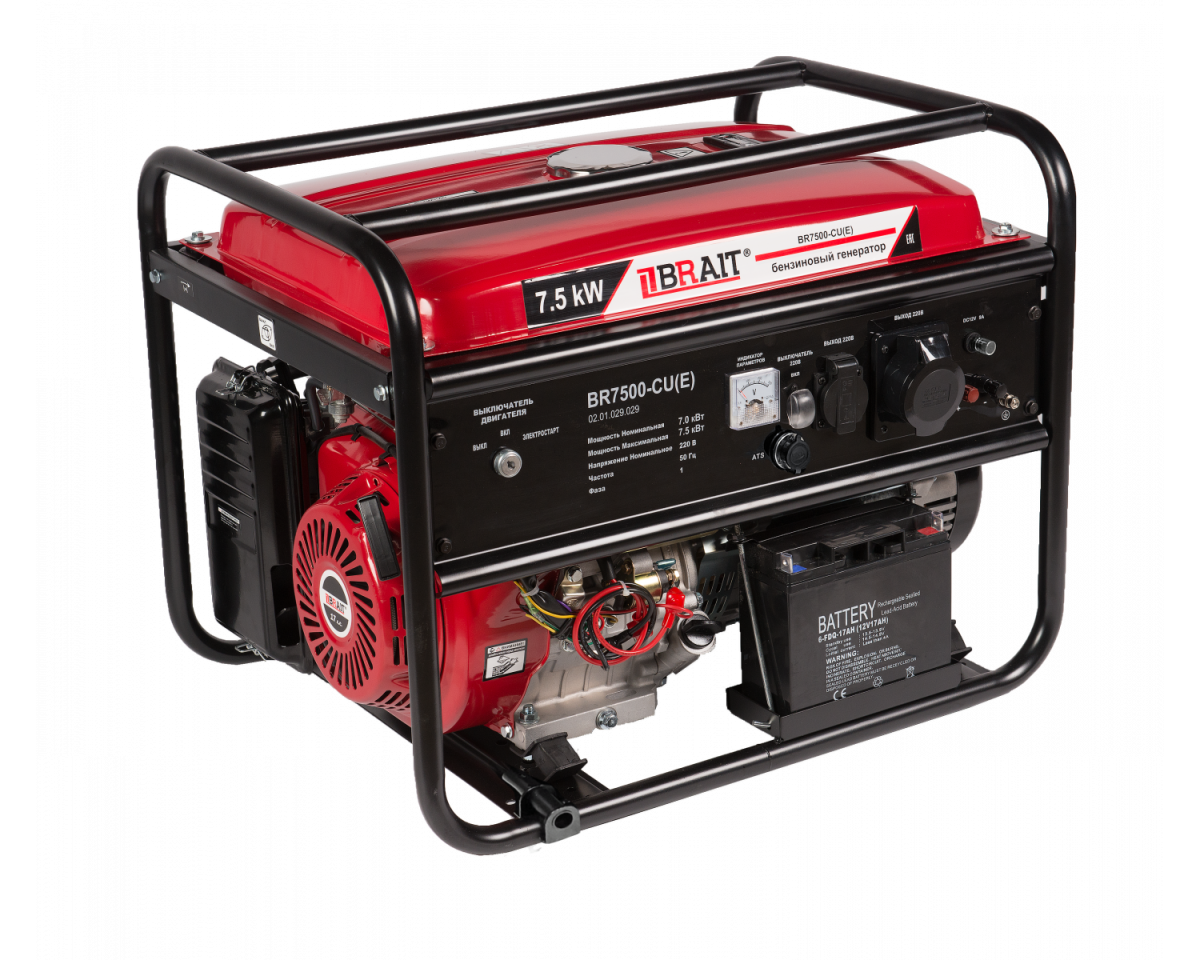Генератор бензиновый Brait GB7500-CU(Е) 7,5кВт 220В 