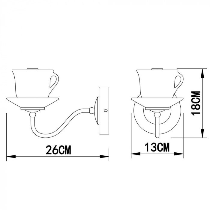 Бра Servizio A6483AP-1WH