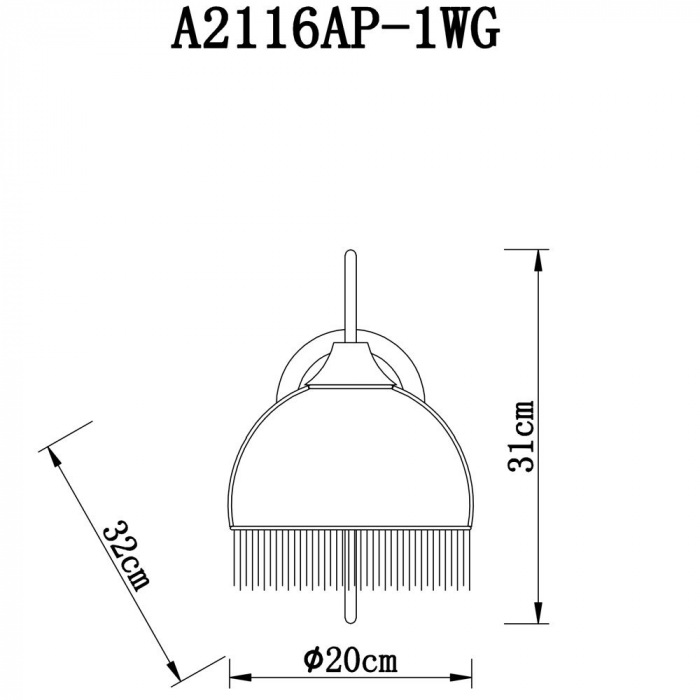 Бра BIANCA A2116AP-1WG