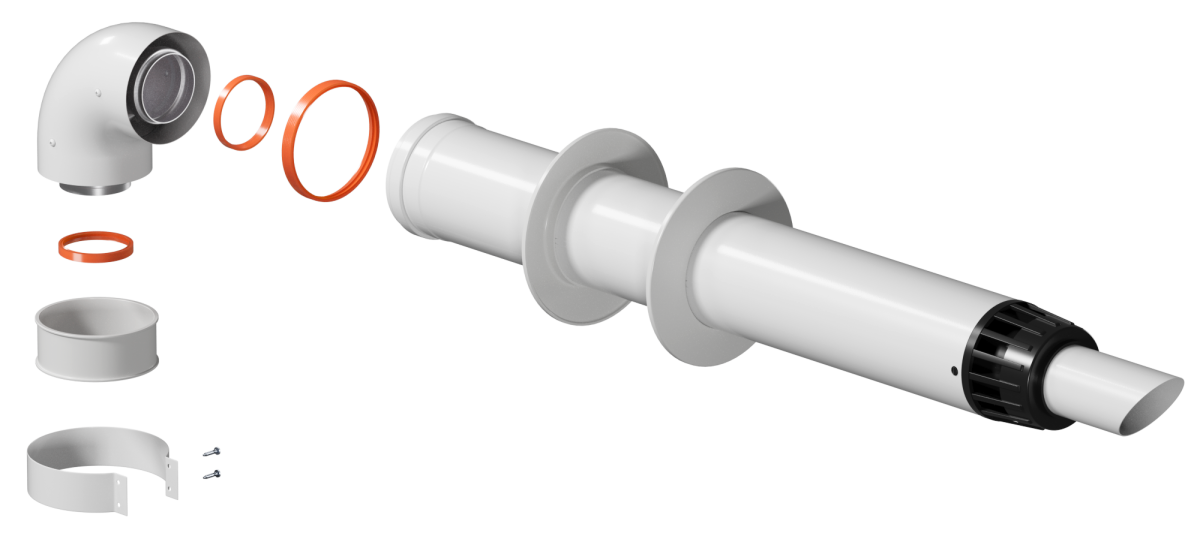 Комплект дымохода коаксиальный DR Thermo универсальный (антилед) (Ø 60/100мм) (хомут в комплекте)