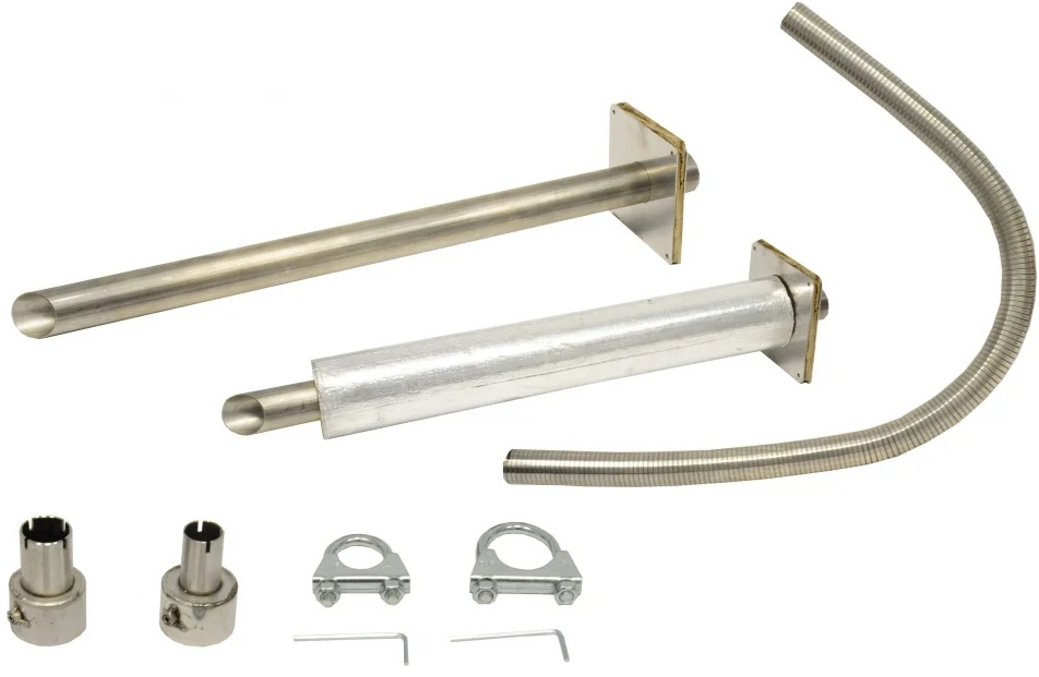 Система отвода выхлопных газов генератора Elitech (адаптер 22/25/28мм, труба 1,2м) 0105.001400