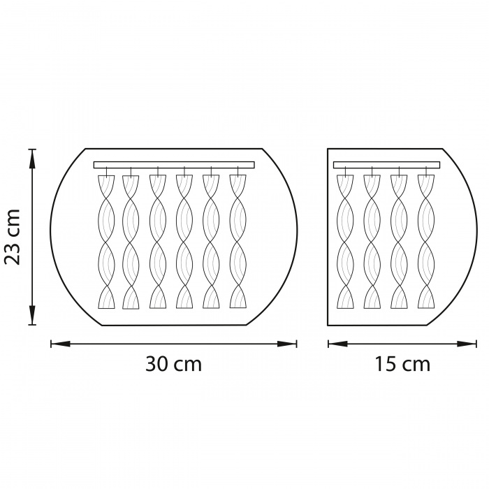 Бра ACQUARIO 3х20W G4 ХРОМ БЕЛ стекло