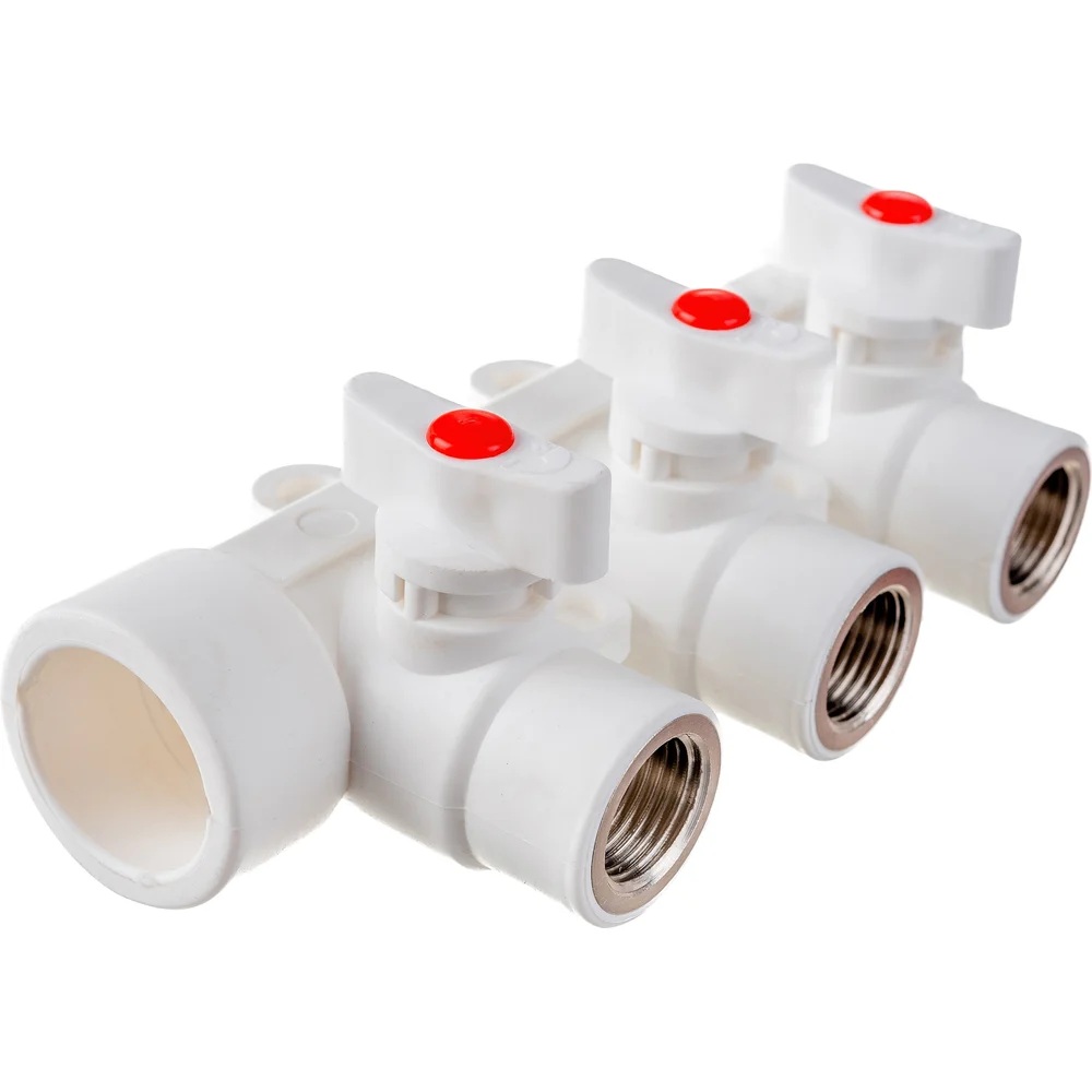 Коллектор полипропиленовый с шаровыми кранами PPR Россия