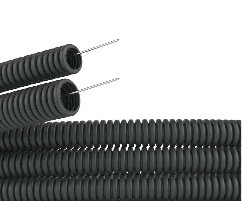 Труба гофрированная ПНД гибкая, легкая с протяжкой (d16мм, уп.100м) DKC 71716