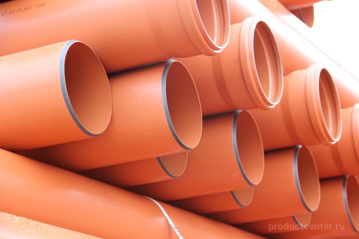 Труба полипропиленовая для наружной канализации (рыжая)