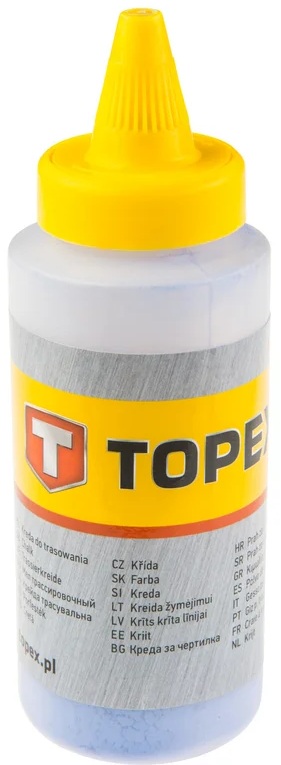 Порошок меловой для шнуров разметочных Topex (115гр), синий 30C616