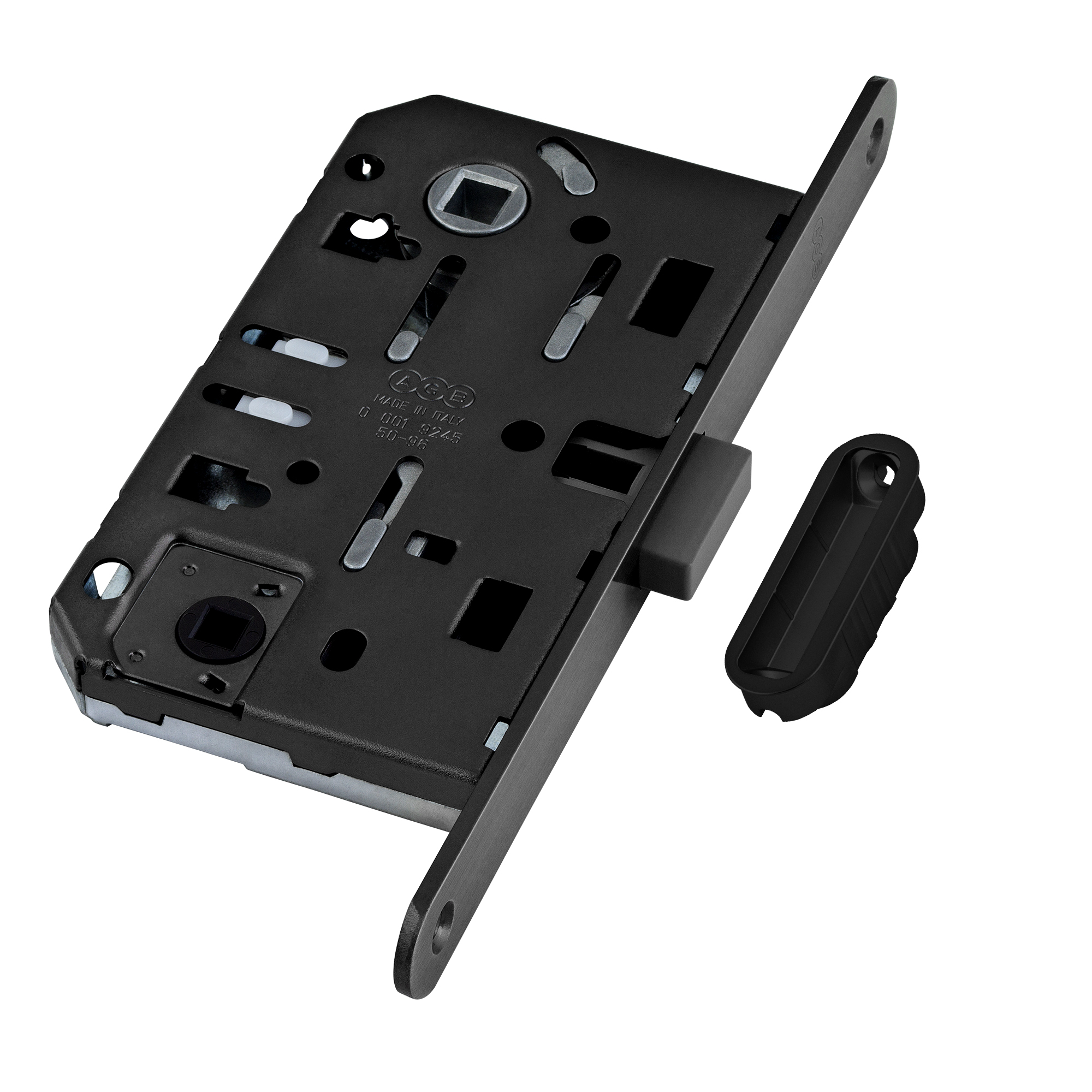 Защелка врезная с ответной планкой AGB MEDIANA POLARIS B06102.50.93.640 WC черный 60155 