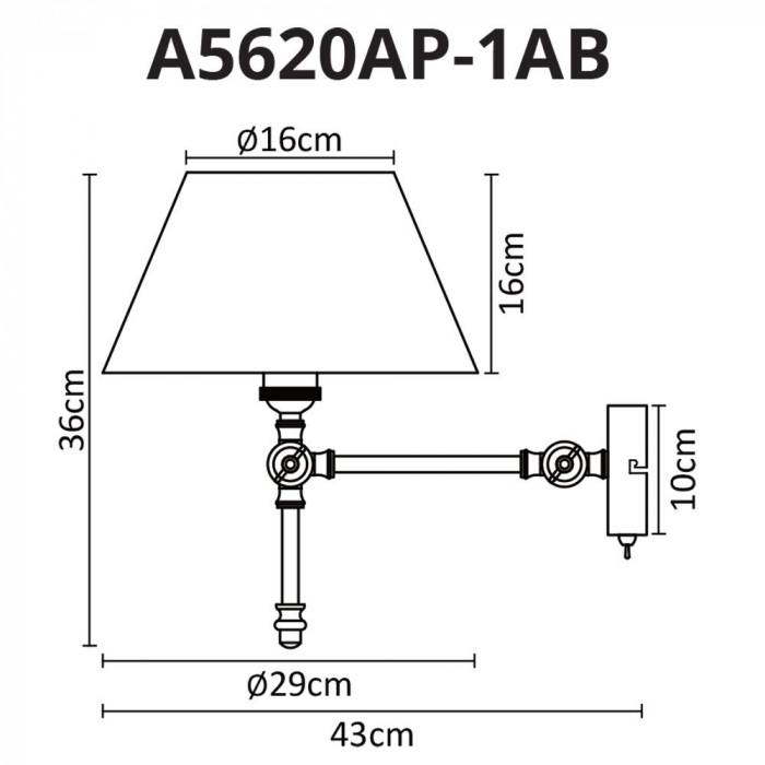 Бра Orlando A5620AP-1AB
