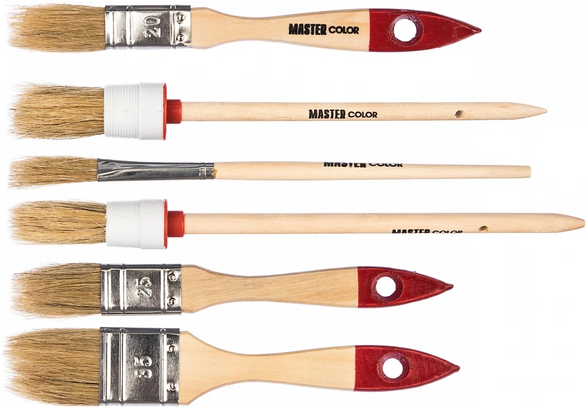 Набор кистей флейцевых с натуральной щетиной Master Color 30-0510 (20мм, 25мм, 35мм/6шт)