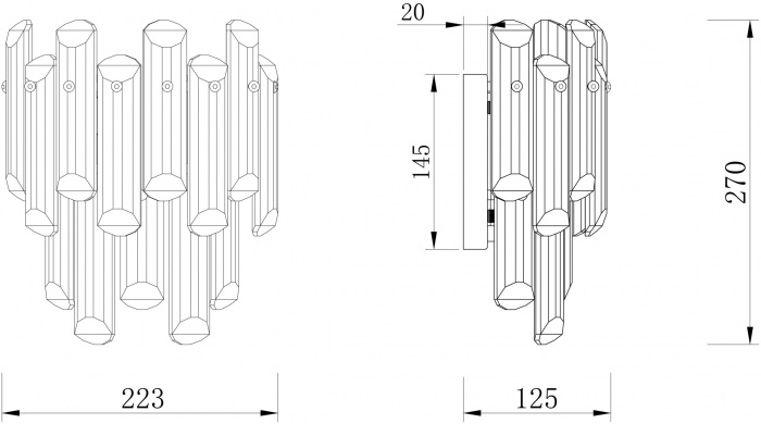 Бра Flare DIA200WL-02G