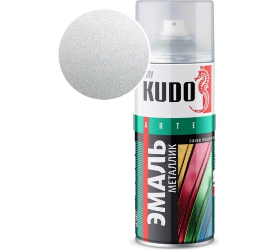 Краска аэрозоль металлик серебро 520мл KUDO KU-1026