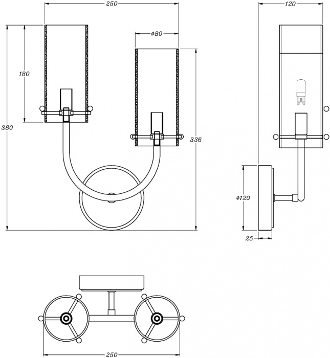 Бра Arco MOD223WL-02BS