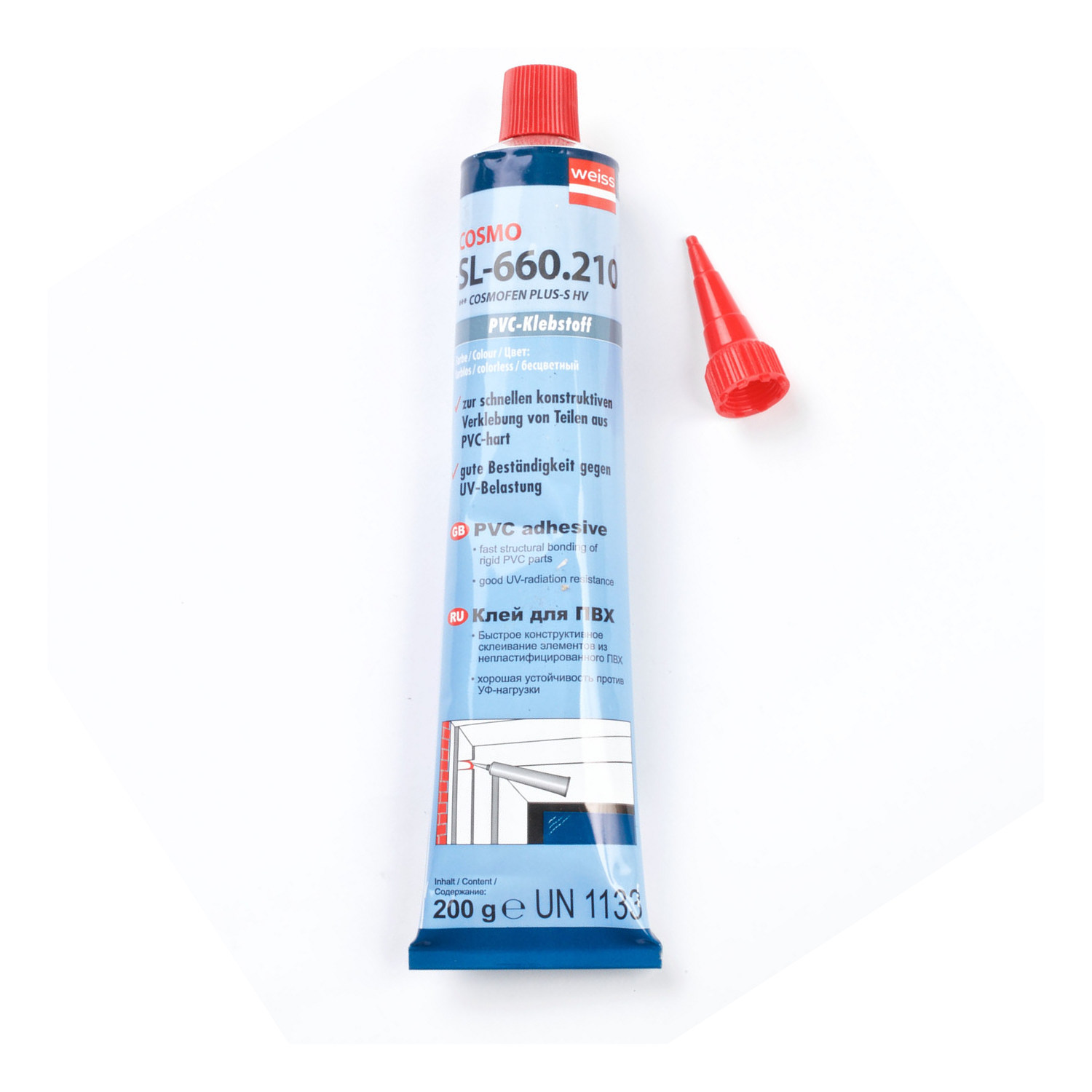 Клей Cosmofen Plus HV 200гр прозрач ПВХ-клей высок. вязкости