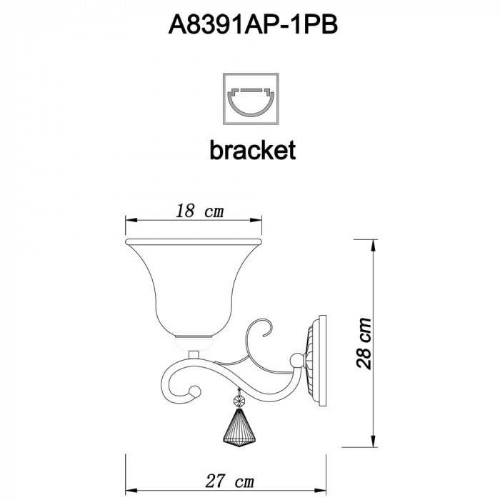 Бра Conis A8391AP-1PB