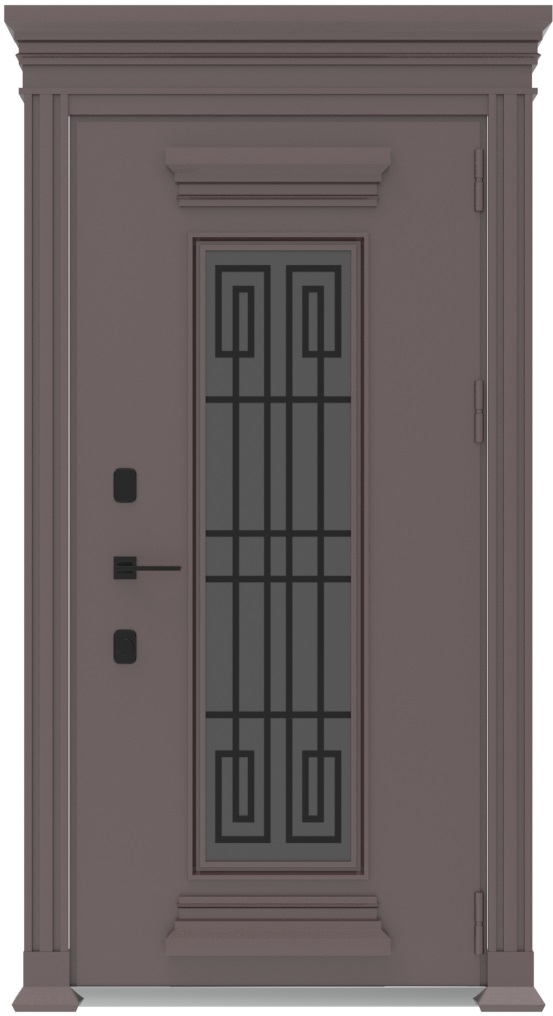 Входная дверь СД-38 Корона с окном Муар Коричневый