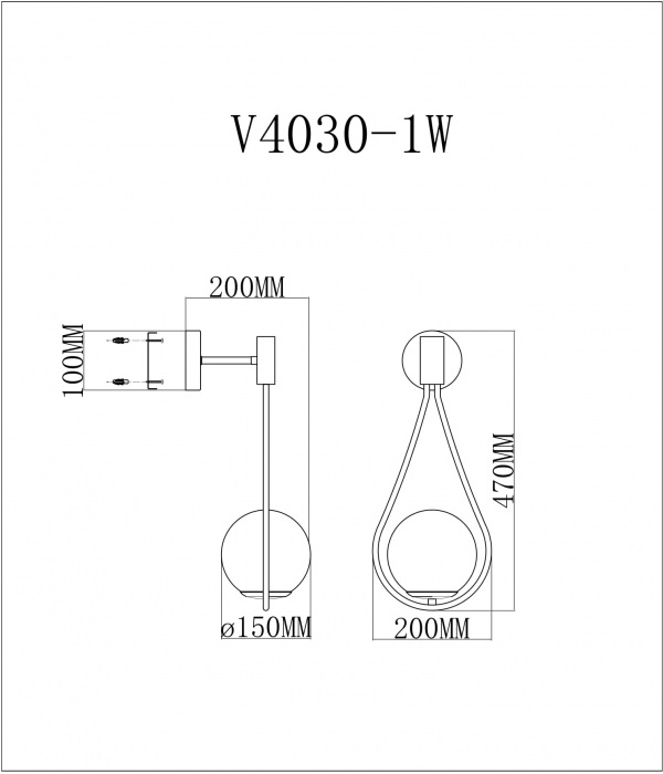 Бра Bestia V4030-1W