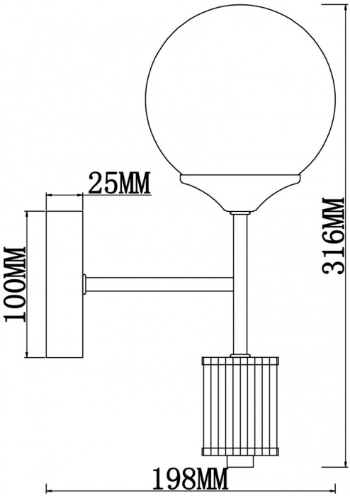Бра Bolas FR5185WL-01BS