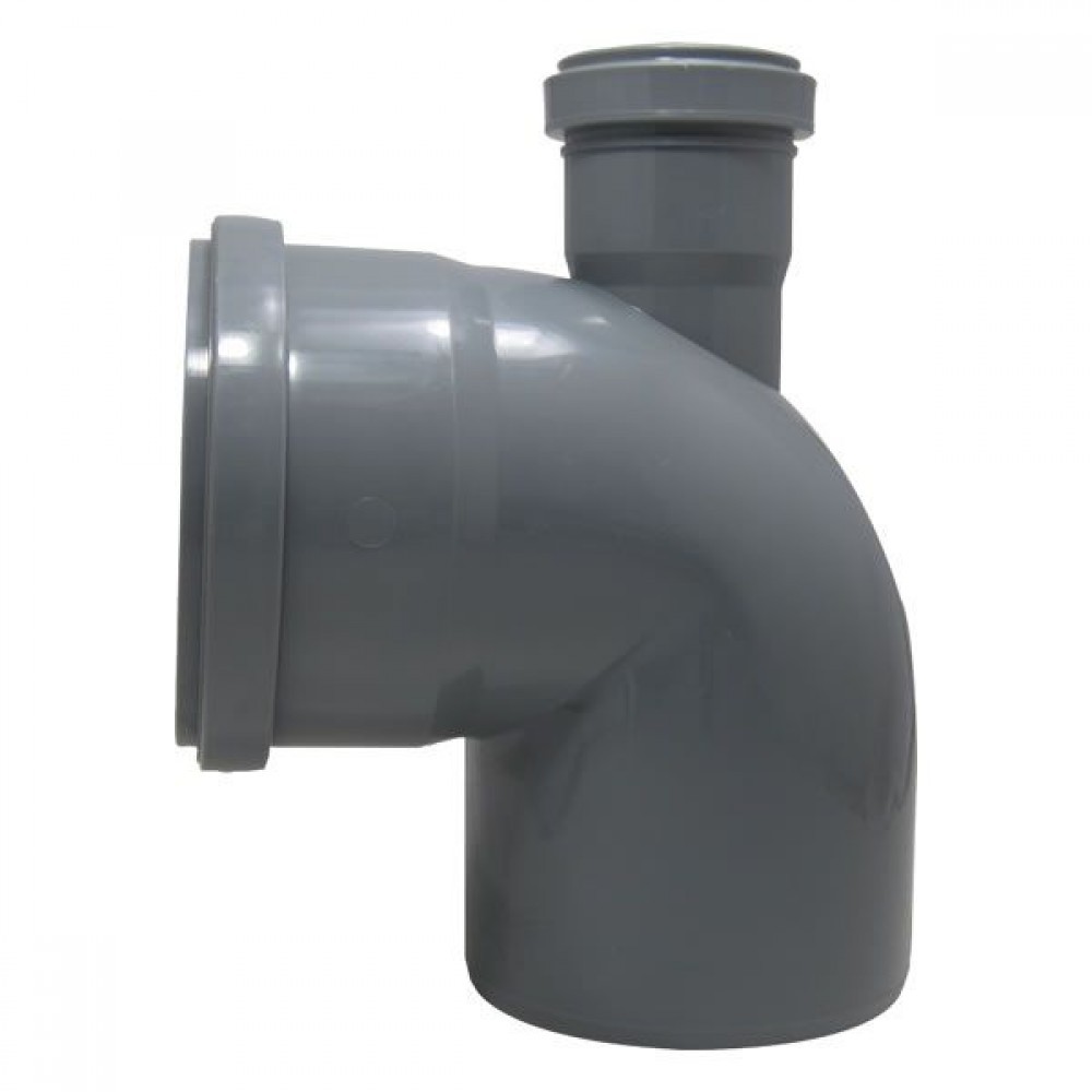 Отвод (колено) канализационный универсальный с выходом (вверх) полипропиленовый