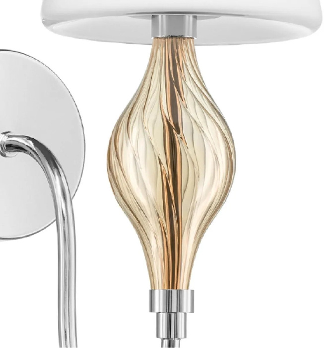 Бра ESCICA 1х40W E14 БЕЛЫЙ/КОНЬЯК/ХРОМ