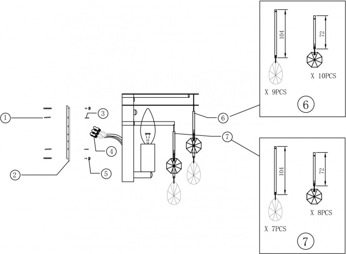 Бра Linn MOD091WL-01CH