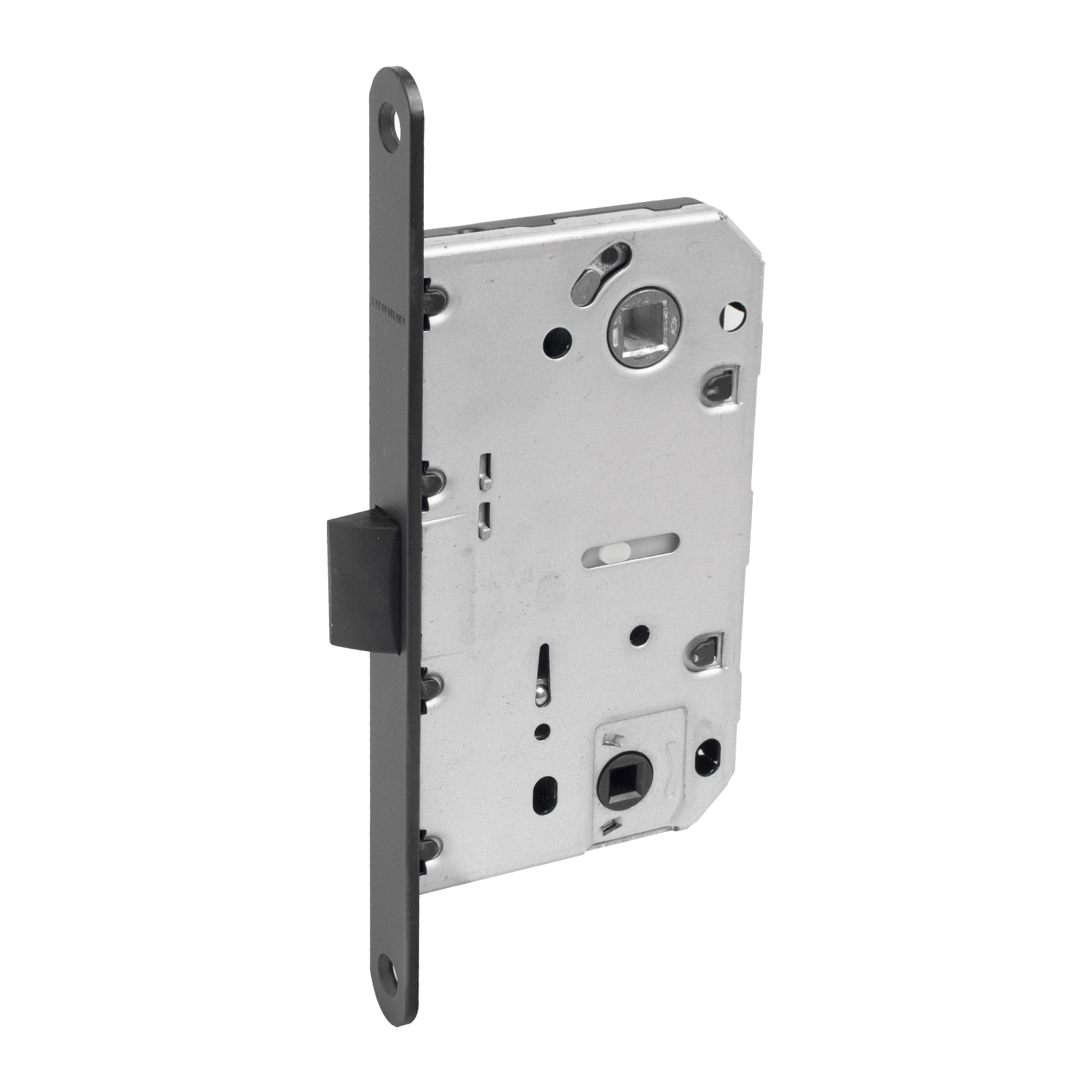 Замок врезной с фиксатором Аллюр АРТ 5300-P-WC BL матовый черный 14898