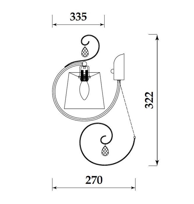 Бра Simone FR2020-WL-01-BZ