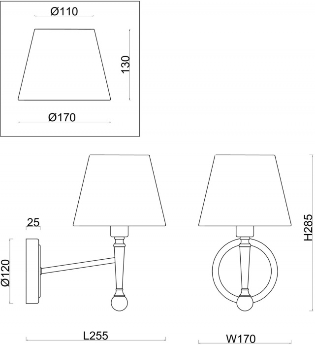 Бра Rosemary FR5190WL-01BS
