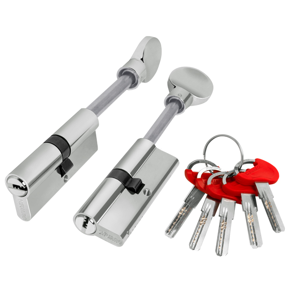 Цилиндровый механизм Fuaro (D-PRO507/850) D-PRO5007Tang85(50+10+25) CP хром 5Key со штоком 39169