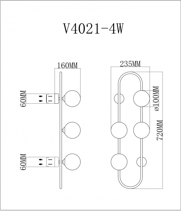 Бра Krona V4021-4W