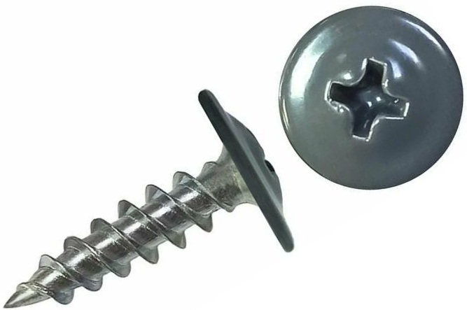 Саморез прессшайба острый (4,2х16мм) RAL7024 серый графит